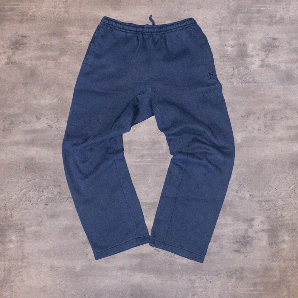 Vintage VTG Y2K 2000's Fila Baggy Relax Fit Wide Legged Navy Sweat Pant's